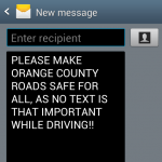 Mission Viejo Auto Collision says "NO to TEXTING AND DRIVING"