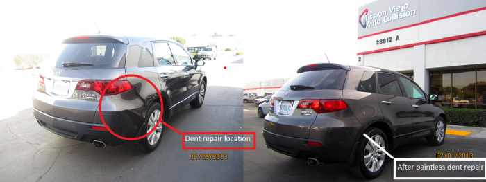 PAINTLESS DENT REPAIR BEFORE AND AFTER