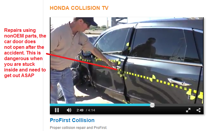honda-collision-repair-not-using-oem-parts-car-door-does-not-open